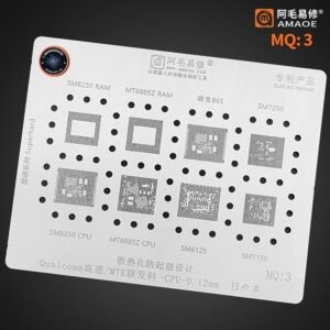 AMAOE MQ3 STENCIL SM7250 SM8250 SM7150 CPU Reballing Stencil 1 AMAOE MQ3 STENCIL SM7250 SM8250 SM7150 CPU Reballing Stencil