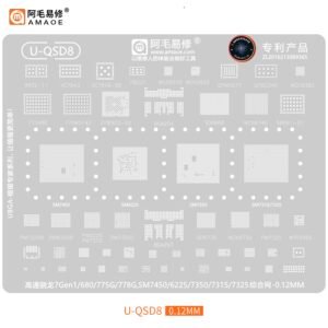 AMAOE U-QSD8 Stencil SM 7450 6225 7350 7315 7325(Qualcomm Snapdragon 7/6 Series