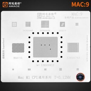 AMAOE MAC-9 STENCIL,M1 339S00833 CD3217 339S00763,BGA110,M1 Mac M1 CPU STENCIL MAC 9 STENCIL