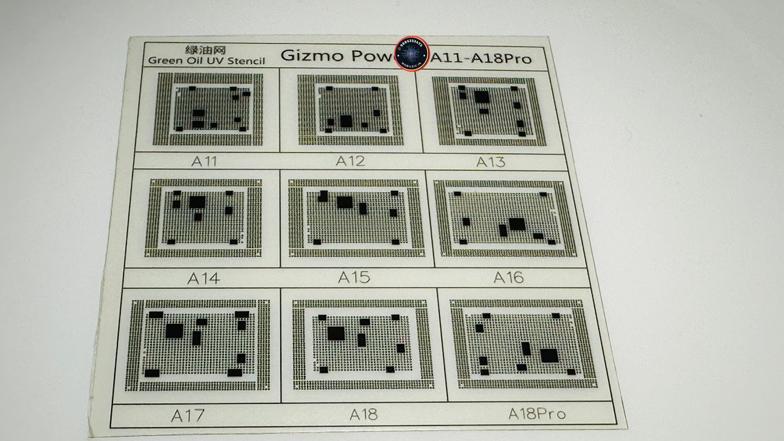 A11 A18 CPU UV STENCIL GREEN OIL UV STENCIL FILM