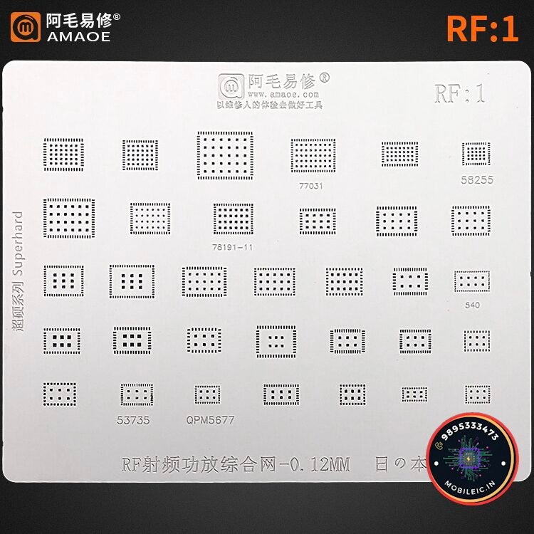 Stencil-RF RF amplifier integrated network-RF1 AMAOE RF:1 BGA Reballing Stencil